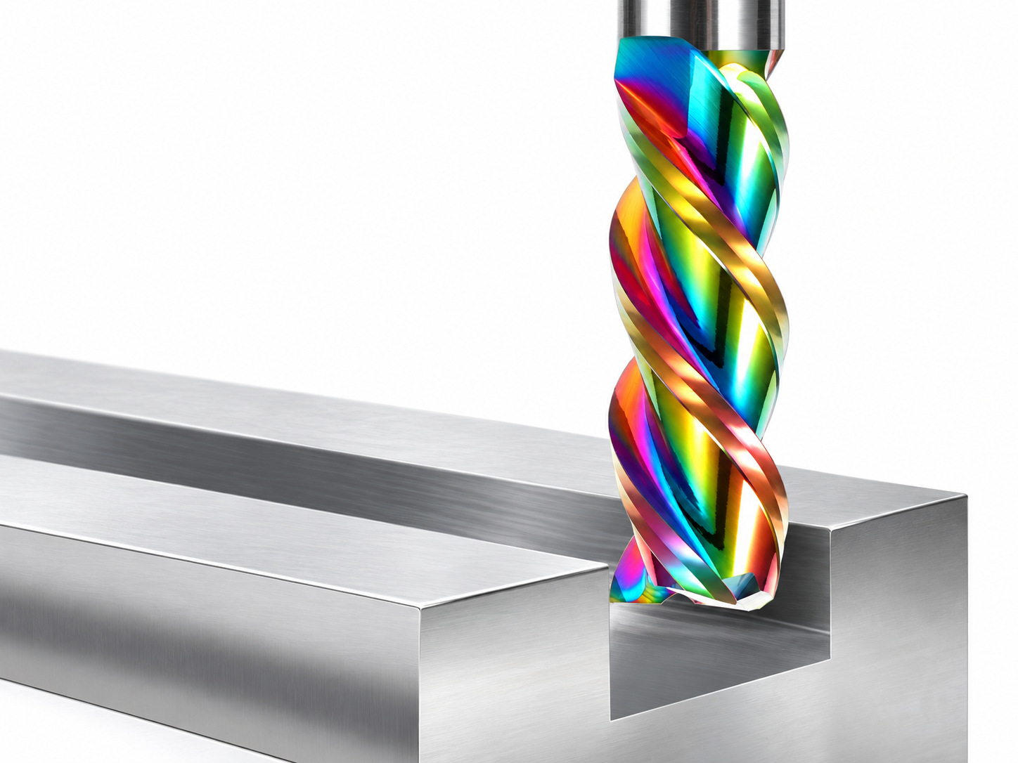 fully ground cutting edge DLC Coated Aluminum End Mills – 3 Flute Solid Carbide Inch Sizes 1 Fully ground cutting edge DLC coated aluminum square end mill